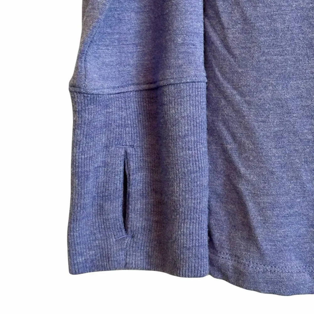 Athleta Purple Modal Blend Hooded Pullover Thumbhole Top Size M Soft Cozy Lounge